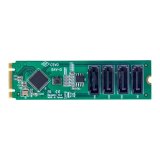 StarTech.com 4-Port M.2 naar SATA Adapter Kaart, M.2 PCIe 3.0 naar SATA HDD/SSD Uitbreidingskaart, ASM1064 Chipset, M.2 NVMe naar 4x HDD/SSD voor Windows/macOS/Linux