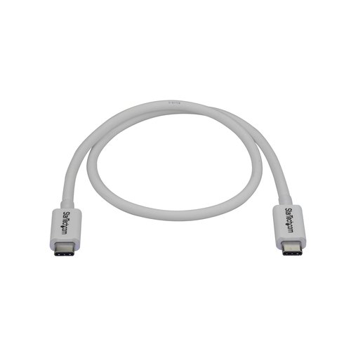 StarTech.com 50cm Thunderbolt 3 Kabel, 40Gbps, 100W PD, 4K/5K, Thunderbolt Gecertificeerd, Thunderbolt 4/USB 3.2/DisplayPort Compatibel, Wit