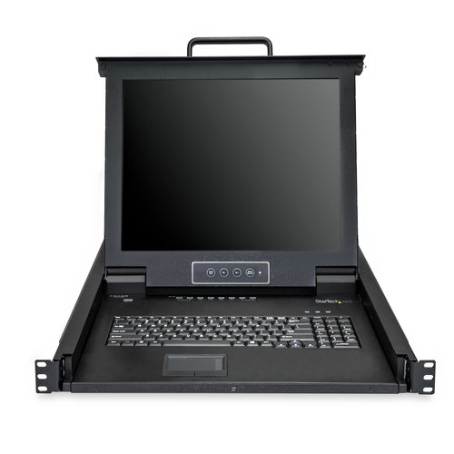 StarTech.com 8 port KVM Rack Console met 1,8m Lange Kabels, Geïntegreerde KVM Switch met 17" LCD Scherm, Universele 1U LCD KVM Console, OSD KVM, Duurzaam 50000 MTBF, USB + VGA Support, QWERTY Keyboard