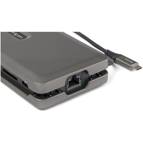 StarTech.com USB C Multiport Adapter, USB C naar 4K 60Hz HDMI 2.0, 2-Port 10Gbps USB Hub, 100W Power Delivery Pass-through, GbE, SD/MicroSD, USB Type-C Mini Dock, 25.4cm Kabel
