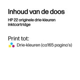 HP 22 originele drie-kleuren inktcartridge