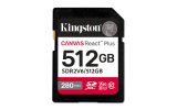 Kingston Technology 512GB Canvas React Plus SDXC UHS-II 280R/150W U3 V60 voor Full HD/4K
