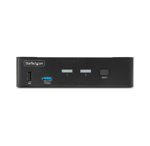 StarTech.com 2-Port DisplayPort KVM Switch, 8K 60Hz / 4K 144Hz, Single Display, DP 1.4, 2x USB 3.0 Ports, 4x USB 2.0 HID Ports, Drukknop & Hotkey Schakelaar, TAA Compliant, OS Onafhankelijk, Metalen Behuizing