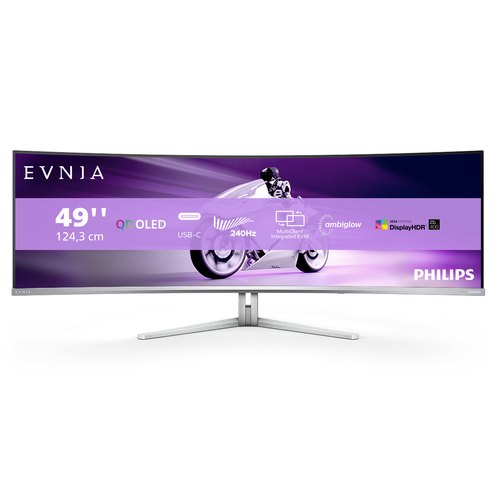 Philips Evnia 8000 49M2C8900/00 computer monitor 124,2 cm (48.9") 5120 x 1440 Pixels Dual QHD QD-OLED Wit
