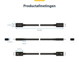 StarTech.com 50cm Thunderbolt 5 Kabel, 80Gbps/Tot 120Gbps, 240W PD EPR, 8K 60Hz, Thunderbolt-Gecertificeerde Kabel, Compatibel met Thunderbolt 4/USB4/USB-C