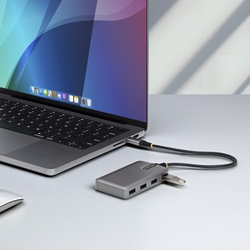 StarTech.com 4-Port USB-C Hub, 5Gbps, Bus Powered, USB-C naar 4x USB-A hub met Extra USB-C Voedingsingang, 30cm Host Kabel, Compacte Desktop/Laptop USB Hub