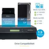 StarTech.com 4-Bay Hard Drive Cloner en Wisser, Standalone 1:3 HDD/SSD Kloner/Copier/Earser, USB 3.0/eSATA naar SATA Docking Station, Hard Disk Duplicator en Secure Erase Dock, Toolless/Top-Loading Ontwerp