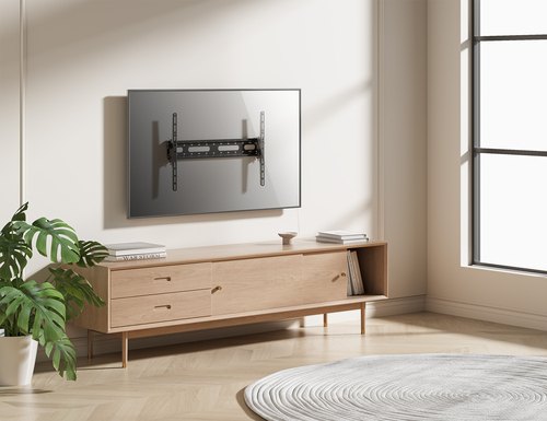 Manhattan Wandbeugel voor TV’s en monitoren (Kantelbaar), voor schermen 37"–65", VESA-compatibiliteit: van 200x200 tot 600x400 mm (controleer de afmetingen van de vier montagegaten aan de achterzijde), max 45 kg, zwart