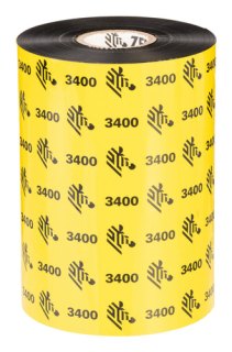 Zebra 3400 High Performance Wax-Resin thermal ribbon 450 m Zwart