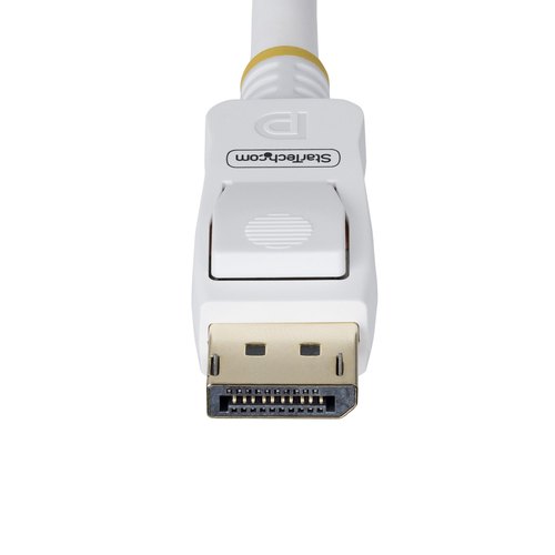 StarTech.com 3m VESA Gecertificeerde DisplayPort 1.2 Kabel, Wit, 4K 60Hz, 21.6Gbps, Vergrendelbare DP Connectors, DP 1.2, DisplayPort Kabel, DP Monitor Kabel, M/M