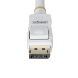 StarTech.com 3m VESA Gecertificeerde DisplayPort 1.2 Kabel, Wit, 4K 60Hz, 21.6Gbps, Vergrendelbare DP Connectors, DP 1.2, DisplayPort Kabel, DP Monitor Kabel, M/M
