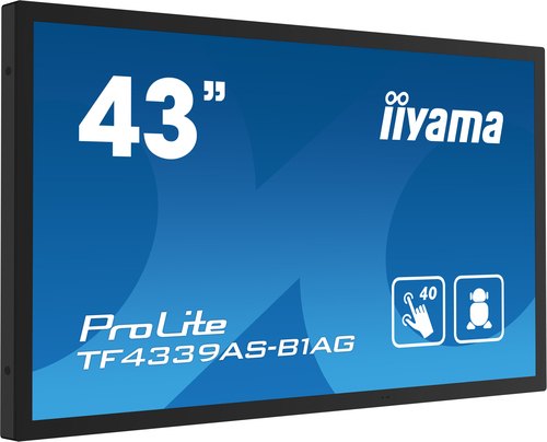 iiyama TF4339AS-B1AG computer monitor 108 cm (42.5") 3840 x 2160 Pixels 4K Ultra HD LED Touchscreen Zwart