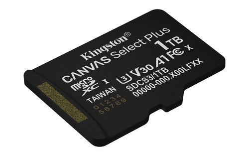 Kingston Technology 1TB microSDXC Canvas Select Plus Gen3 150MB/s A1 kaart + adapter