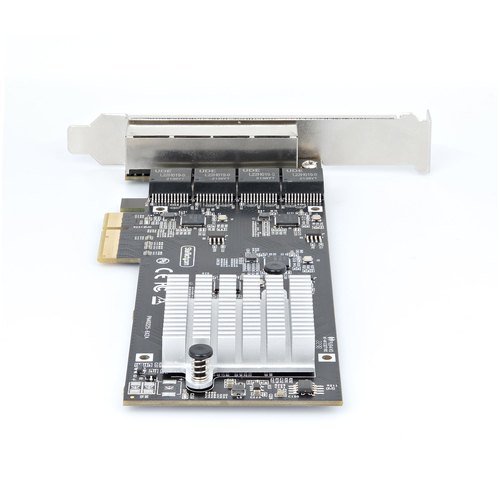StarTech.com 4-Port 2.5Gbps NBASE-T PCIe Netwerkkaart, Intel I225-V, Quad-Port Computer Ethernet Adapter, Multi-Gigabit NIC, PCI Express Server LAN Kaart, Desktop Ethernet Interface