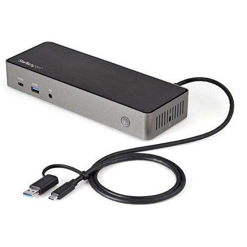 StarTech.com USB-C & USB-A Dock - Hybride Universeel Triple Monitor Laptop Docking Station DisplayPort & HDMI 4K 60Hz - 85W Power Delivery, 6x USB Hub, GbE, Audio - USB 3.1 Gen 2 10Gbps