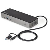 StarTech.com USB-C & USB-A Dock - Hybride Universeel Triple Monitor Laptop Docking Station DisplayPort & HDMI 4K 60Hz - 85W Power Delivery, 6x USB Hub, GbE, Audio - USB 3.1 Gen 2 10Gbps