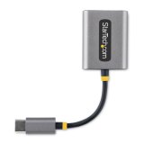 StarTech.com USB-C Headphone Splitter, USB Type C Dual Headset Adapter met Mic Input, USB C naar 3.5mm Audio Adapter/Earphone Dongle, USB C naar Audio Jack/Aux Output, 24-bit DAC
