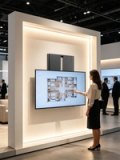 Manhattan Wandbeugel voor tv’s en monitoren van 55–75 inch, gereedschapsloze hoogteverstelling, VESA 200x200 tot 600x600 mm, max. 65 kg, zwart, controleer de vier montagegaten aan de achterzijde van het scherm