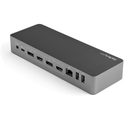 StarTech.com Universele Laptop Docking Station, Hybrid USB-C & USB-A Dock, Dual 4K DP & HDMI, 100W PD, Mac / Windows / Chrome OS, 4x USB 5Gbps Hub, GbE