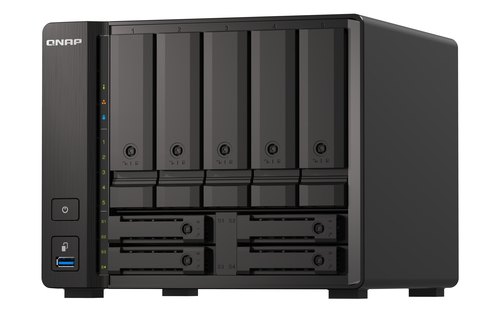 QNAP TS-H973AX NAS Tower Ryzen Embedded V1500B 8 GB DDR4 0 TB QuTS hero Zwart