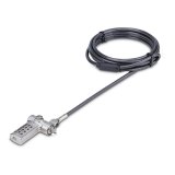 StarTech.com 2m Universeel Laptop Kabelslot, Anti-diefstal Kabelslot, Security Kabel voor Notebook Compatibel met Noble Wedge&reg;/Nano/K-Slot, Laptop Cijferslot/Combinatieslot, Snijbestendig, Stalen Beveiligingskabel voor Laptop