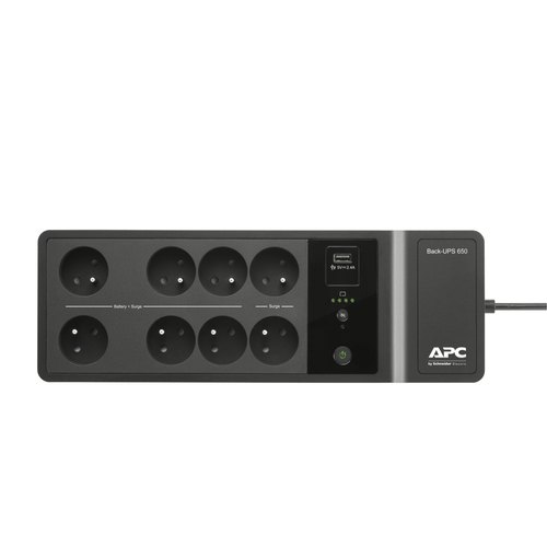 APC Back-UPS BE650G2-FR - Noodstroomvoeding 8x penaarde(België), 650VA, 1 USB oplader, 1 USB datapoort