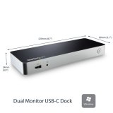 StarTech.com Dual-Monitor USB-C docking station, 60W Power Delivery voor Windows Laptops, USB Type-C naar HDMI / DVI Dock, USB 3.1 Gen 1 Type C Dock met Lader, 5x USB, Thunderbolt 3 Compatibel