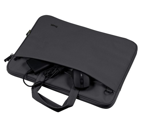 Trust Bologna Laptop Sleeve 16 inch - Laptop sleeve – Voor laptops tot 16 inch – Gerecycled polyester – Zwart