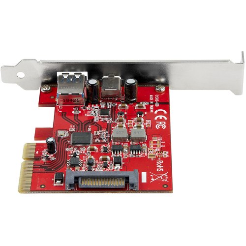 StarTech.com 2-Port 10Gbps USB-A & USB-C PCIe Adapter Kaart - USB 3.1 (10Gbps) PCI Express Type C/A Host Controller Kaart - USB 3.2 Gen 2 PCIe Add-On Uitbreidingskaart - Windows, macOS, Linux
