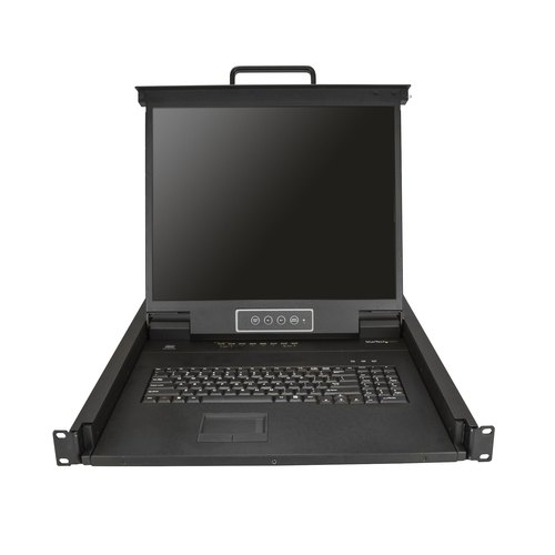 StarTech.com 8 port KVM Rack Console met 1,8m Lange Kabels, Geïntegreerde KVM Switch met 19" LCD Scherm, Universele 1U LCD KVM Console, OSD KVM, Duurzaam 50000 MTBF, USB + VGA Support, QWERTY Keyboard