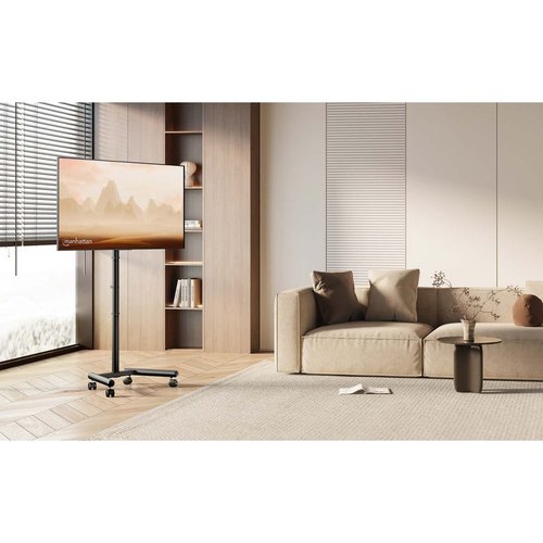 Manhattan Trolley voor TV’s en monitoren, voor schermen 13"–42", VESA-compatibiliteit: van 75x75 tot 200x200 mm (controleer de afmetingen van de vier montagegaten aan de achterzijde), max 20 kg, 6 hoogten, beugel