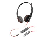 HP Poly Blackwire 3225 Stereo USB-C Headset + 3,5 mm plug + USB-C/A adapter