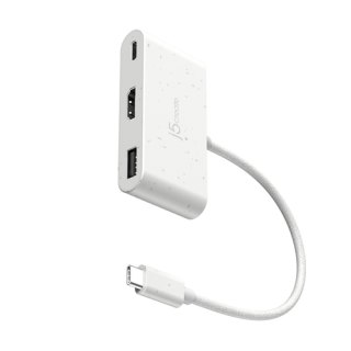 j5create JCA379EW-N Milieuvriendelijke USB-C® naar HDMI™ en USB™ Type-A met stroomvoorziening