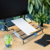R-Go Tools Documenthouder R-Go Flex Read, ergonomisch, met soft foam polssteun, transparant acrylaat