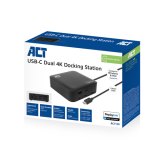 ACT Universeel USB-C Dockingstation 4K, voor 2 HDMI/DisplayPort monitoren, DisplayLink, compact model