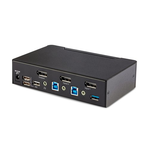 StarTech.com 2-Port DisplayPort KVM Switch, 8K 60Hz / 4K 144Hz, Single Display, DP 1.4, 2x USB 3.0 Ports, 4x USB 2.0 HID Ports, Drukknop & Hotkey Schakelaar, TAA Compliant, OS Onafhankelijk, Metalen Behuizing