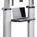 StarTech.com Verrijdbare TV Standaard op Wielen voor 60-100inch Flat Screens tot 100kg, In Hoogte Verstelbaar via Krukas, Mobiele Televisie Standaard/Trolley