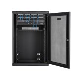 StarTech.com 4 Post 18U Wandmonteerbare Netwerkkast met 1U Schap, 19" Scharnierende Patchkast voor Data/AV/Electronica/Computer Apparatuur, Veelzijdig Geventileerd Server Rack, Vergrendelbaar