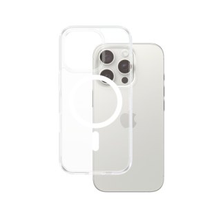 PanzerGlass ® HardCase Transparent w. White MagSafe iPhone 16 Pro mobiele telefoon behuizingen Hoes Transparant