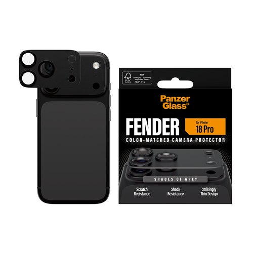 PanzerGlass ® Fender Camera Lens Protector Shades of Grey iPhone 18 Pro Doorzichtige schermbeschermer 1 stuk(s)