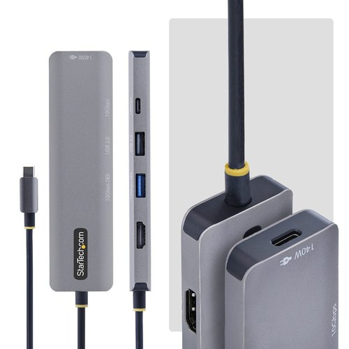 StarTech.com USB-C naar HDMI Multiport Adapter met 140W PD Charging, 4K 60Hz, USB 10Gbps Hub, 1x USB 2.0 Port, Type-C Mini Dock voor MacBook / Dell / ThinkPad / HP