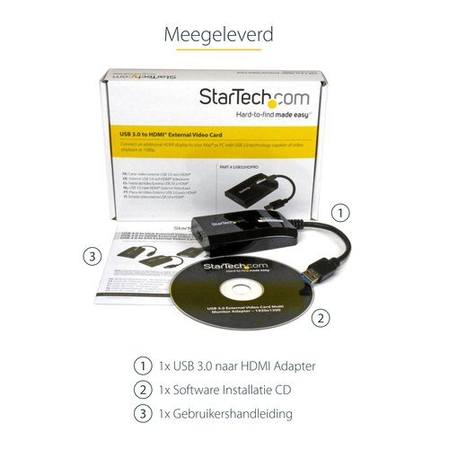 StarTech.com USB 3.0-naar-HDMI externe Multi-Monitor grafische videoadapter voor Mac & pc – DisplayLink gecertificeerd – HD 1080p