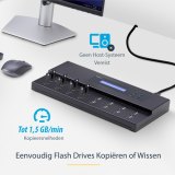 StarTech.com Standalone 1 naar 15 USB Thumb Drive Cloner en Wisser, Multiple USB Flash Drive Kloner, System/File/Whole-Drive Copy aan 1.5 GB/min, Single en 3-Pass Erase, LCD Display