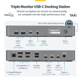 StarTech.com Triple-Monitor USB-C Docking Station, 140W Charging Dock voor MacBook Pro en Windows, 4K 60Hz HDMI of DisplayPort, TAA