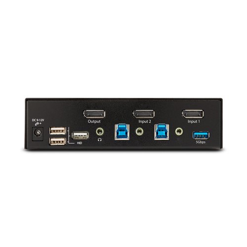 StarTech.com 2-Port DisplayPort KVM Switch, 8K 60Hz / 4K 144Hz, Single Display, DP 1.4, 2x USB 3.0 Ports, 4x USB 2.0 HID Ports, Drukknop & Hotkey Schakelaar, TAA Compliant, OS Onafhankelijk, Metalen Behuizing