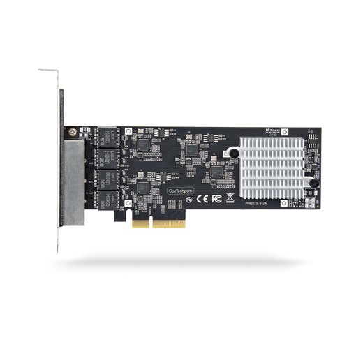 StarTech.com 4-Port 2.5Gbps NBASE-T PCIe Netwerkkaart, Intel I225-V, Quad-Port Computer Ethernet Adapter, Multi-Gigabit NIC, PCI Express Server LAN Kaart, Desktop Ethernet Interface