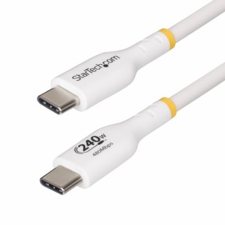 StarTech.com 1m USB-C Laadkabel, Wit, USB-IF Gecertificeerde USB Kabel, 240W PD EPR, USB 2.0 Type-C Laptop Laadkabel, USB-C Data Transfer Kabel, TPE Mantel, M/M