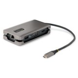 StarTech.com USB-C Multiport Adapter, 4K 60Hz HDMI/VGA, 3-Port USB Hub, 100W Power Delivery Pass-Through, GbE, Travel Docking Station met Charging, Mini Dock, 30cm Wrap-Around Kabel