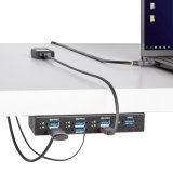 StarTech.com 7-Port Managed USB Hub met 4x USB-A, Heavy Duty met Industriële Stalen Behuizing, ESD & Overspanningsbeveiliging, Wand/Bureau/Din-Rail Montage, USB 3.0/3.1/3.2 Gen 1 5Gbps