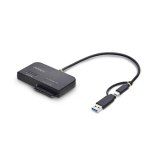 StarTech.com USB-C/USB-A naar M.2 NVMe en 2.5in/3.5in SATA Adapter, 10Gbps, Tool-Free Externe SSD Hard Drive Lezer, B+M/M-Key